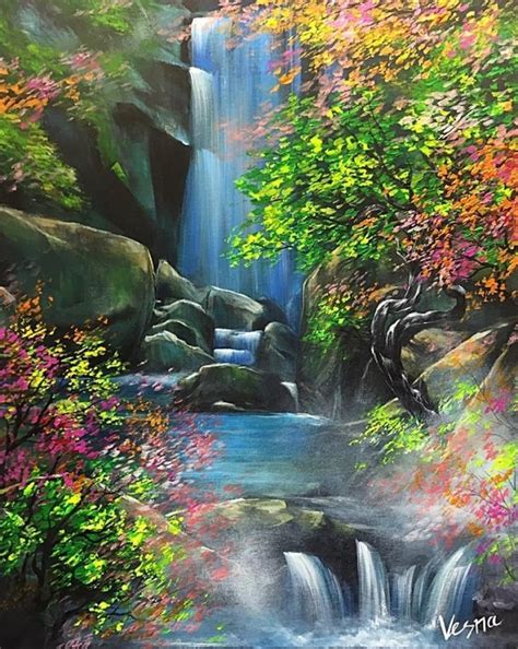 38 Easy Acrylic Landscape Painting Ideas For Beginners Cartoon District
