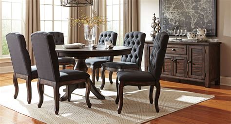 Related:set of 4 upholstered dining chairs vintage upholstered dining chairs upholstered dining room chairs. Trudell Round Dining Set w/ Upholstered Chairs by ...