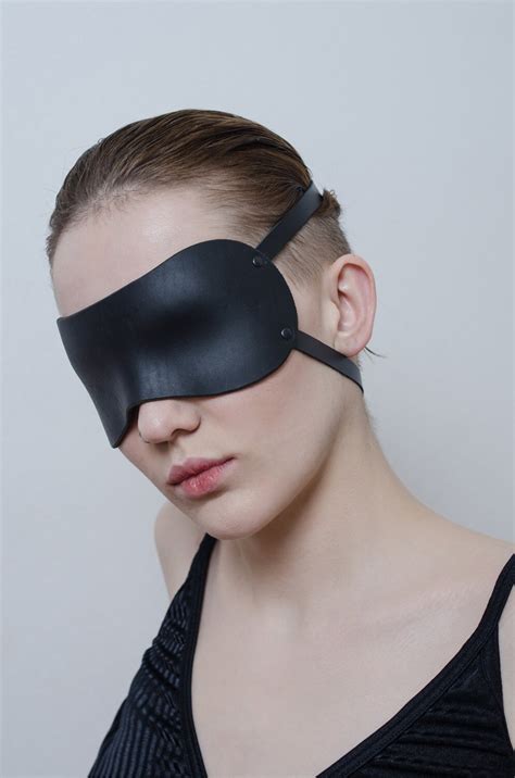 Bdsm Bondage Leather Blindfold Eye Mask Etsy