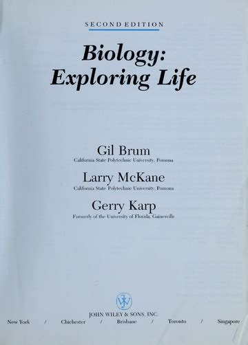 Biology Exploring Life Brum Gil D Free Download Borrow And