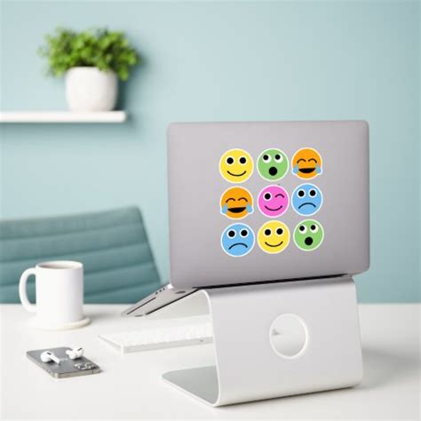 Colorful Emojis Faces Emoticons Stickers Zazzle