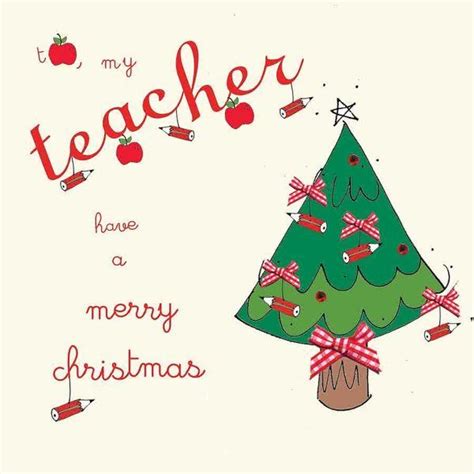 Christmas Card For Teacher Teacher Holiday Ts Students Christmas