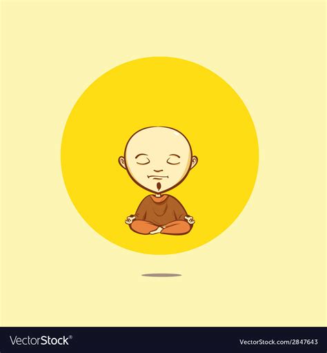 Cartoon Buddhist Monk Royalty Free Vector Image