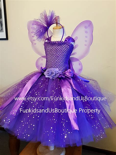Sparkly Purple Fairy Tutu Dress Fairy Tutu Dress With Wings Etsy