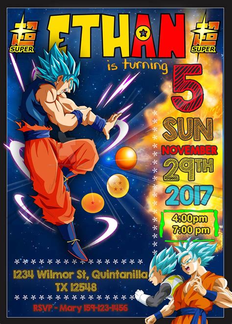 Since the weather has been growing warmer the past few days, i thought it would be fun. dragon ball super birthday invitation oscarsitosroom in ...