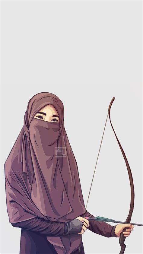 Wallpaper Wa Muslimah Panahan Hd 1080px Gambar Kartun Kartun Hijab