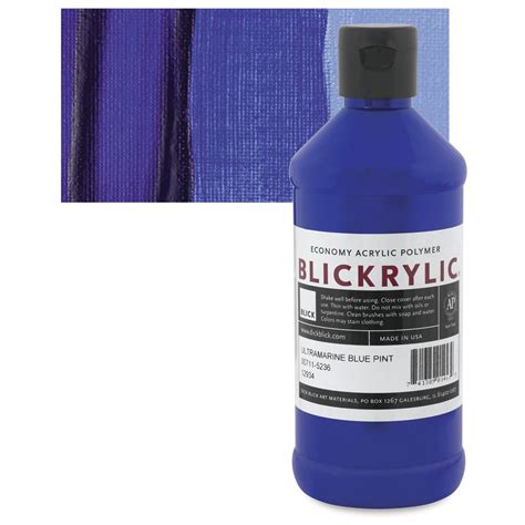 Blickrylic Student Acrylics Ultramarine Blue Pint Blick Art Materials