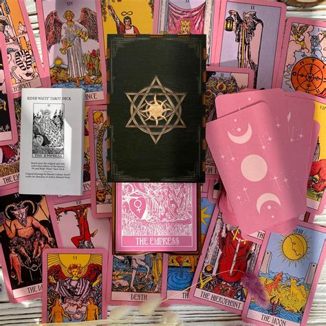 Pink Tarot Cards Deck The Rider Waite Vintage Pink Etsy