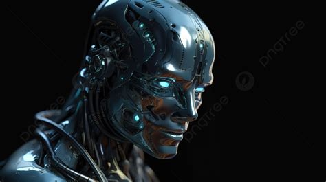 Artificial Intelligence Robot Cyborg A Realistic 3d Rendering Background Humanoid 3d Robot