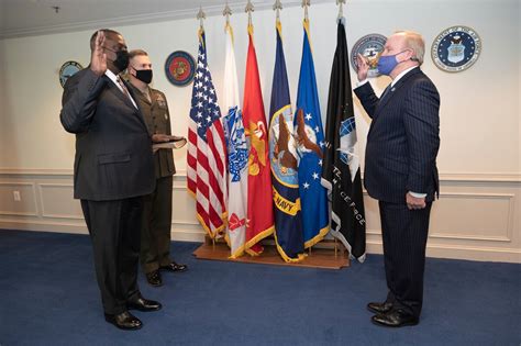 New Defense Secretary Arrives At Pentagon Convenes Covid Meeting
