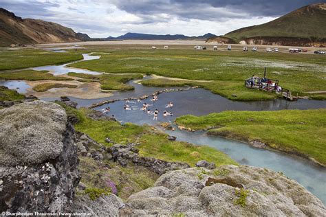 Landmannalaugar Geothermal Pool In The Highlands Of Iceland A Photo