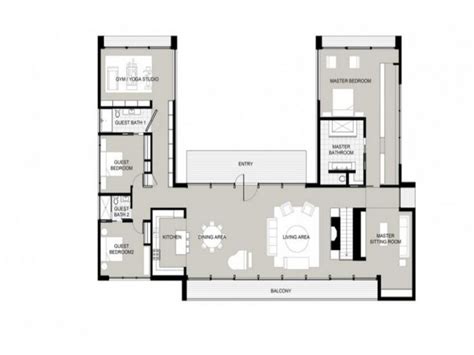 By wrapping this space on three sides the houses also look at themselves, gaining a unique perspective and a strong level of control. U-shaped One Story House U shaped House Plans, garden home ...