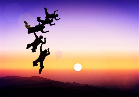 Skydiving Silhouette Sunset Action Free Vector 154561 Vector Art At