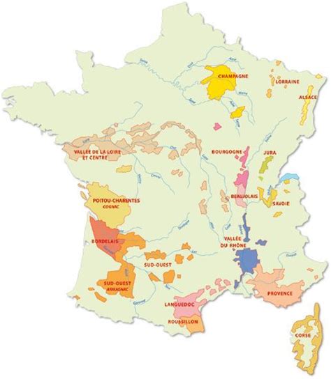 Map Of France Wine With Regions And Their Names Languedoc Roussillon