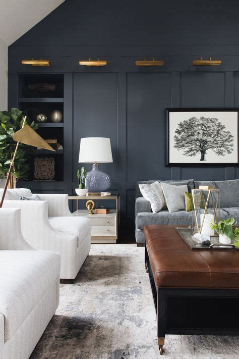 34 Ideas For Living Room Dark Gray Couch Accent Walls In 2020 Blue
