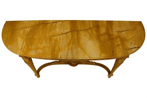 olbia console table with yellow sienna marble top