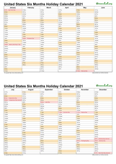 Calendar Vertical Month Holiday United States 2 Page 2021