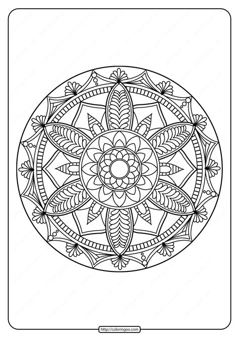 Free Printable Adult Floral Mandala Coloring Page 71