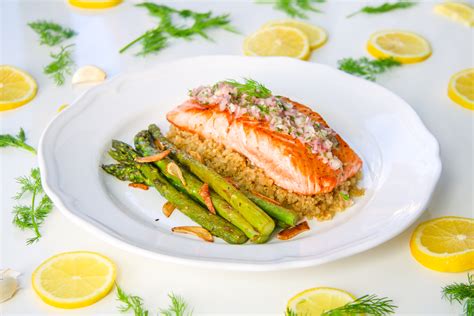 Salmon With Quinoa And Asparagus Chef Julie Yoon