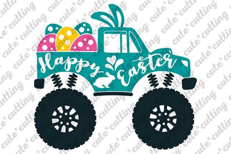 Easter svg, Easter Monster truck svg, truck with eggs svg (476418