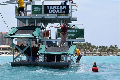 Monkey Bounce Water Activities In Aruba Tarzan Boat Aruba