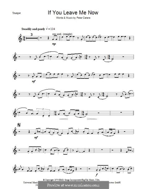 Chicago's bass player peter cetera wrote this and sang lead. If You Leave Me Now (Chicago) by P. Cetera - sheet music on MusicaNeo