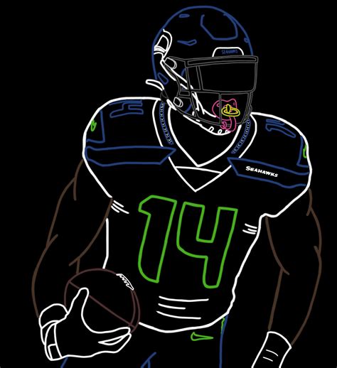 Dk Metcalf Neon Art Design Rseahawks