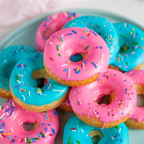 classic baked donut recipe with colorful glaze with colorful glaze sugar geek show