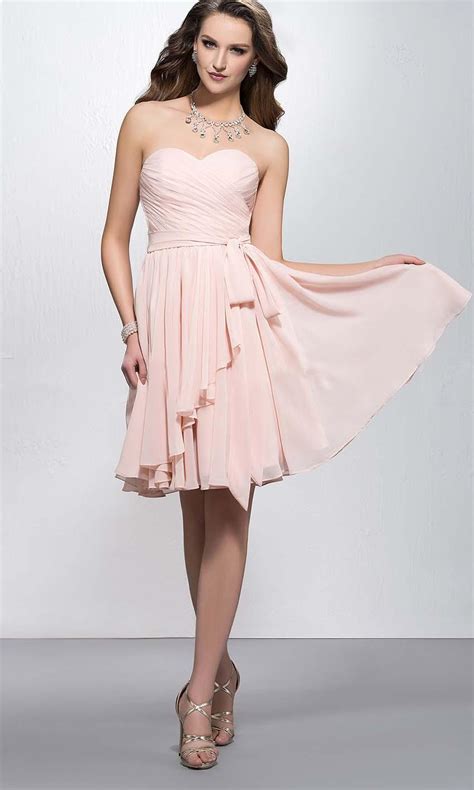 Light Pink Sweetheart Ruffled Short Bridesmaid Dresses Ksp390 Ksp390