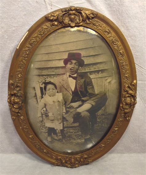 Vintage Black Americana African American Photograph In Frame With From