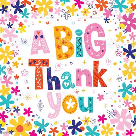 Big Thank You Greeting Card Stock Illustration Download Image Now