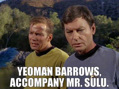 Yarn Yeoman Barrows Accompany Mr Sulu Star Trek S E