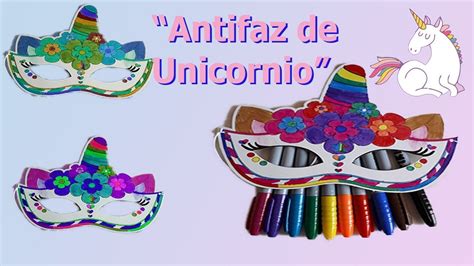 Antifaz De Unicornio Para Fiestas Infantiles 🦄 Diy Plantilla