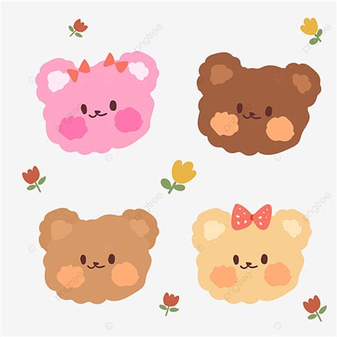 Kartun Stiker Beruang Korea Yang Lucu Stiker Beruang Korea Stickers