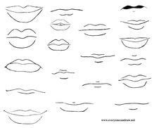 This step by step tutorial explains the specifics of drawing female anime and manga style eyes and provides detailed drawing examples for each step. Drawing anime lips, Lips drawing, Face drawing