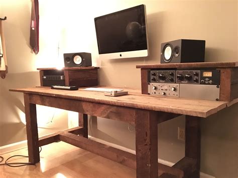 Custom Diy Recording Studio Desk Made From Barn Wood Home Decor