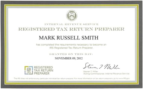 Mark Smith Is Now A Registered Tax Return Preparer Chandler Az