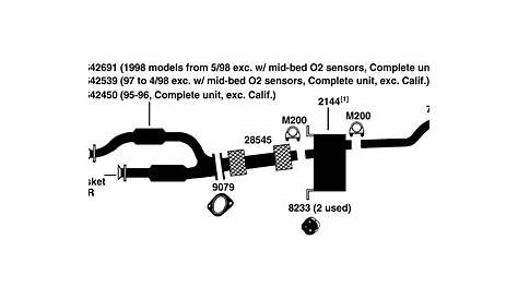 1999 ford ranger exhaust system diagram