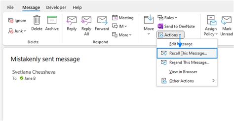 How To Recall Email Message In Outlook
