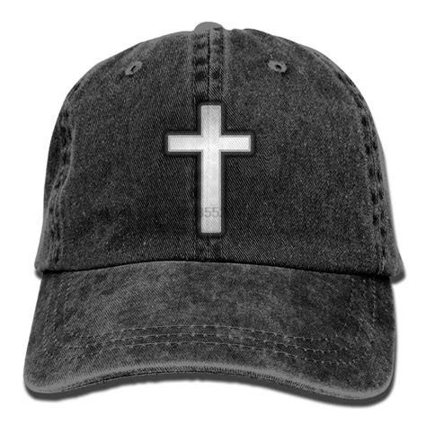 Christian Cross Denim Baseball Caps Hat Adjustable Cotton Sport Strap