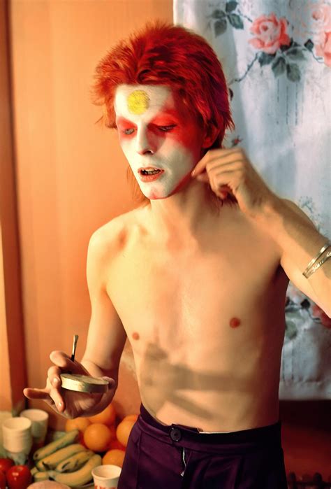 David Bowie Pulling Off Mask Scotland 1973 By Mick Rock Rdavidbowie