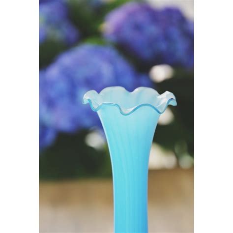 Vintage Turquoise Blue Fluted Vase Chairish