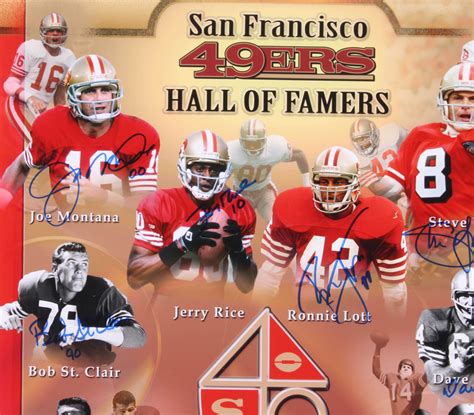 49ers Hall Of Famers 16x20 Photo Team Signed By 10 With Joe Montana