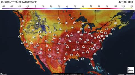 Temperature Map Of Usa Today Map Vector
