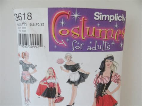 Simplicity 3618 Womans Size 6 8 10 12 Sexy Halloween Costume