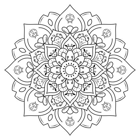 mandala fleur à colorier 1053753 Art vectoriel chez Vecteezy