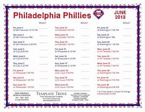 Printable 2018 Philadelphia Phillies Schedule