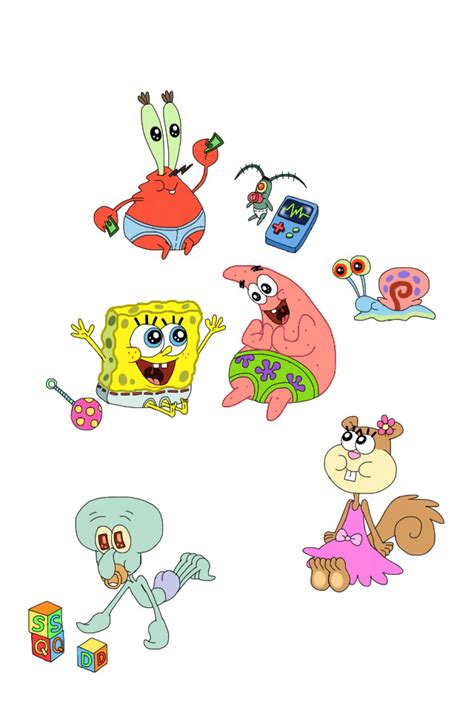 Spongebob Characters Babies By Whitemageoftermina On Deviantart