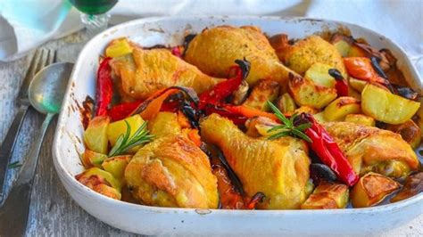 Cuisses de poulet aux poivrons au four