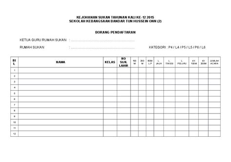 Sedangkan bagi yang memilih kelas mandiri (kelas sore atau malam) tidak dibatasi tahun kelulusannya. (DOC) BORANG PENDAFTARAN SUKAN TAHUNAN SEKOLAH | NAIM ...